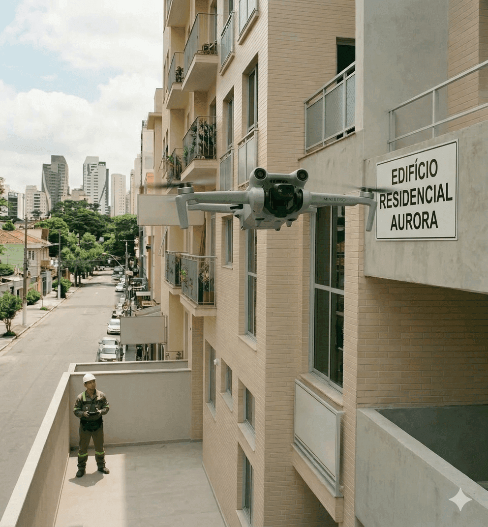 Inspeção de fachada com drone - método seguro sem risco